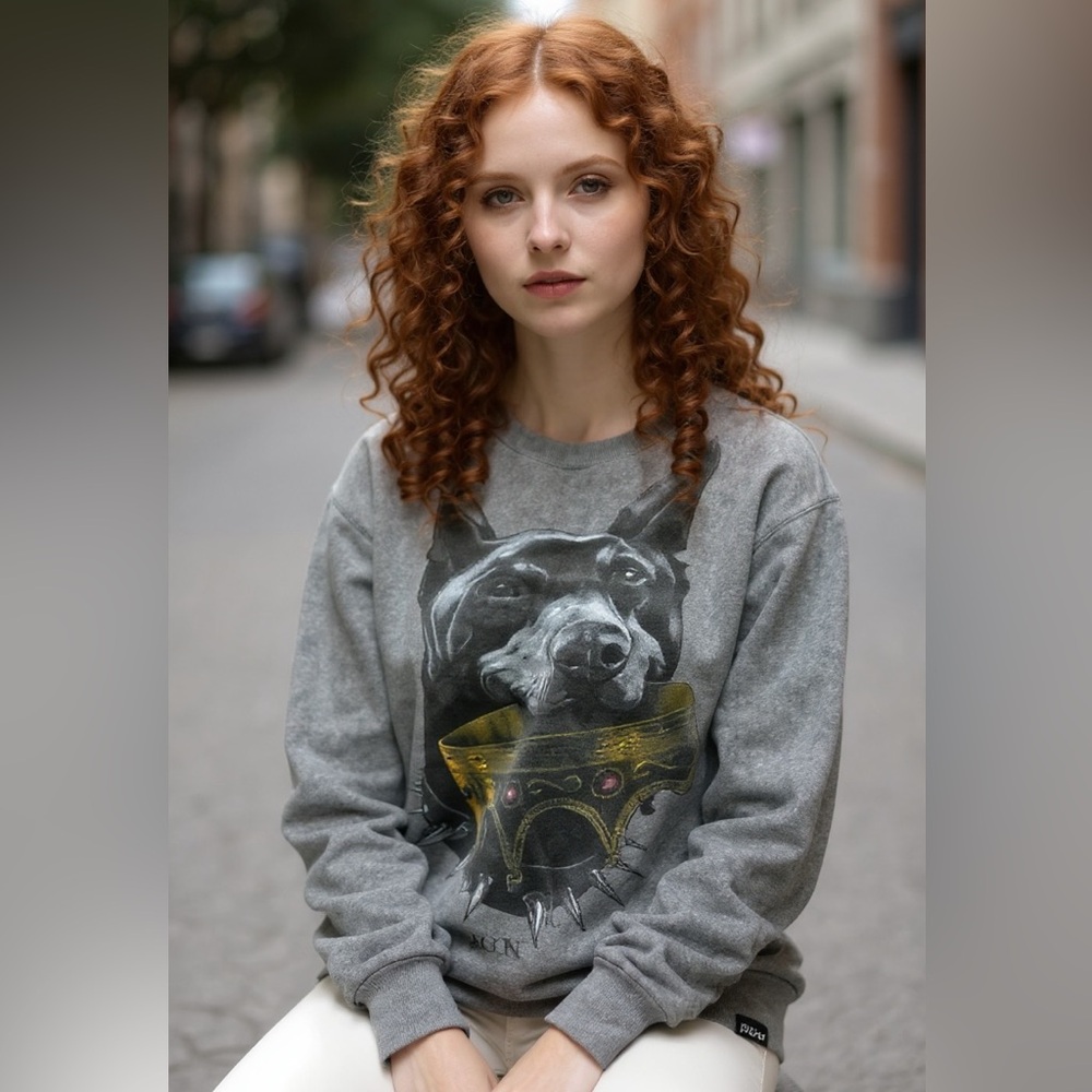 Rook Black Dog with Crown Age of New Breed Sweatshirt Size M